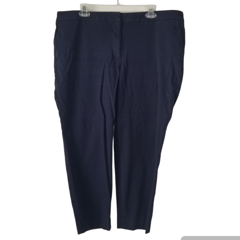 Talbots Navy Blue Hampshire Ankle Pants Trousers Straight Leg Size 20P